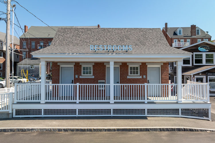 Bay window in the Town of Damariscotta Information Center.